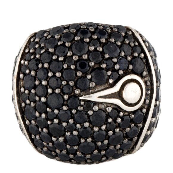 JOHN HARDY STERLING SILVER 925 SAPPHIRE BAMBOO LAVA DOME RING - Picture 5 of 9